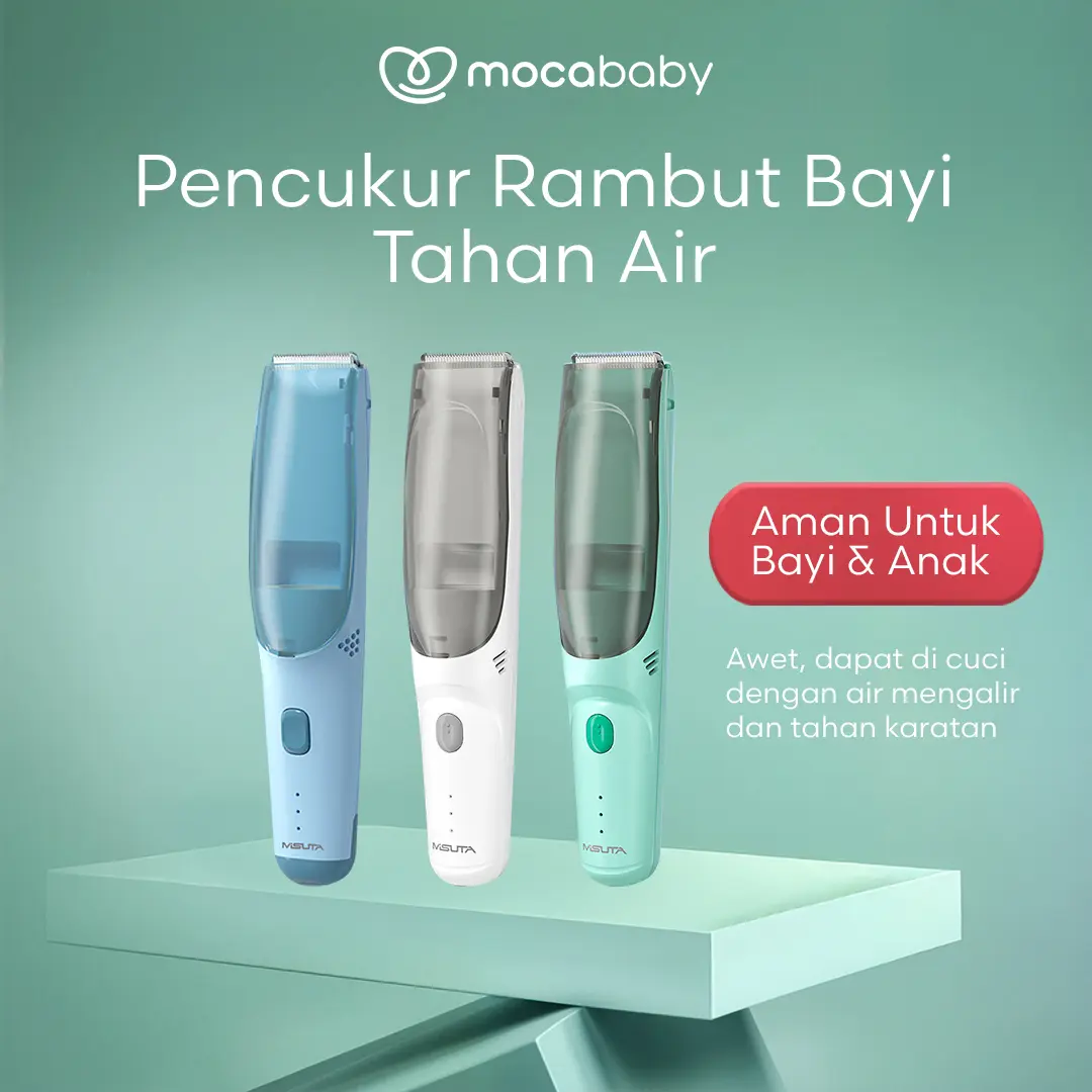 Mocababy Baby Hair Clipper Alat Cukur Rambut Bayi Elektrik Low Noise Pemangkas Rambut Trimmer Online Vacum Baby Hair Clipper Waterproof IPX7 COD Pink Gunting