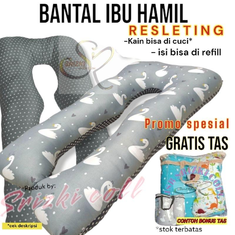 bestseller bantal hamil katun dgn RESLETING / FREE TAS/ maternity pillow / kasur tidur hamil bisa cod bayar di tempat ukuran 120x75 cm pakai resleting dgn harga promo ada jual bantal uk JUMBO 150x75cm di link lainnya 4