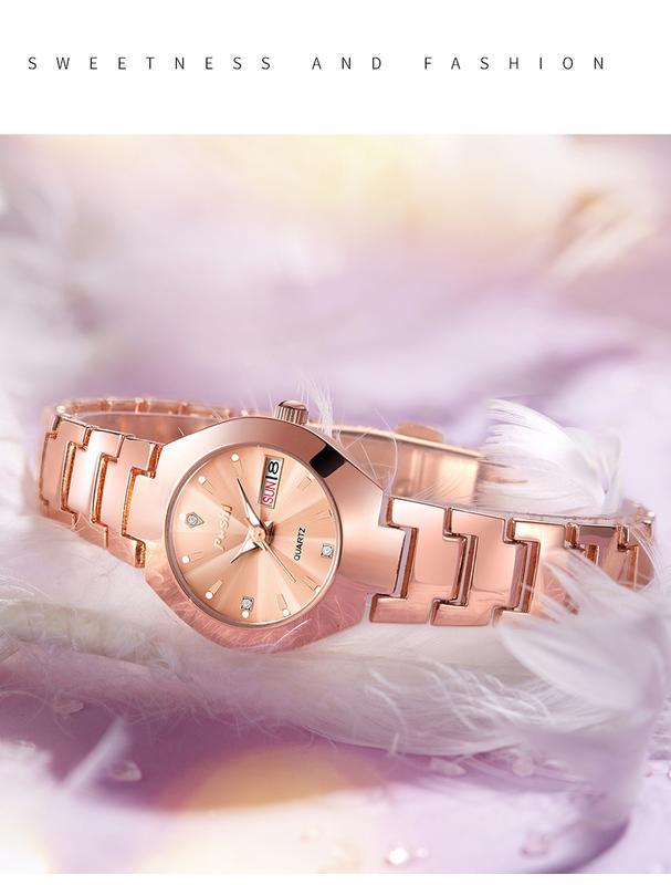 Product Introduction of Brand elegant quartz watch for women waterproof luxury small dial gold all steel fashion women's watches 13