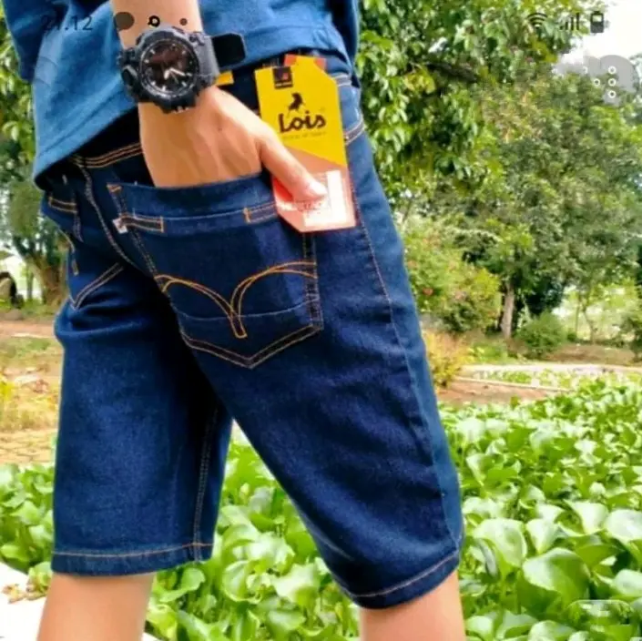 Celana Pendek Pria Melar - Celana Pendek Jeans Pria Biru Melar - Celana Pendek Jeans Hitam Melar - Celana Pendek Jeans 27-38 Celana Pendek Jeans Pria - Celana Pendek Jeans Biru Denim Soft Stretch Dewasa 2
