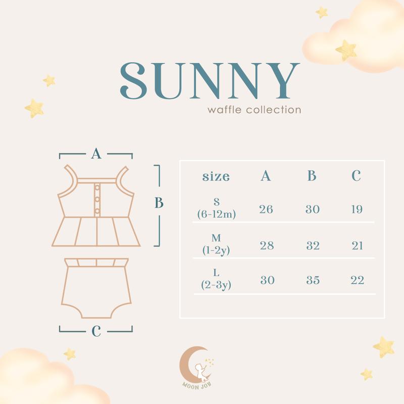 MOONJOY - SUNNY WAFFLE SET - setelan one set anak perempuan tank kutungan 1