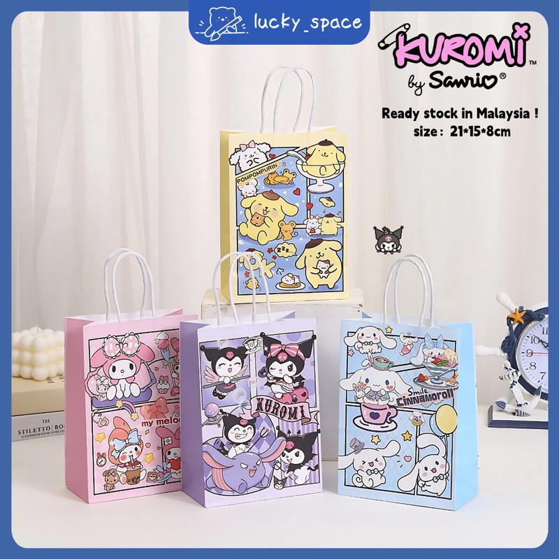 Kuromi Kraft Paper Bag Theme Handbag Cute Shopping Gift box packaging ...