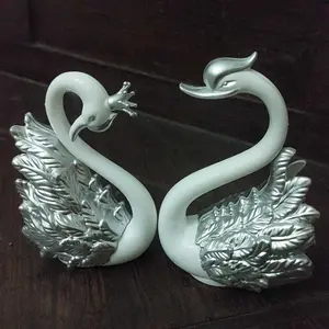 [Vinnatsu]Pajangan Sepasang Angsa Silver Hiasan Flaminggo Pajangan Angsa Wedding Gold Silver Decorasi Ruangan Perintilan Dekor Kamar