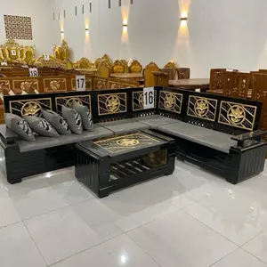 Domini bunder hitam kombinasi emas  kayu jati dengan ukuran 180x240