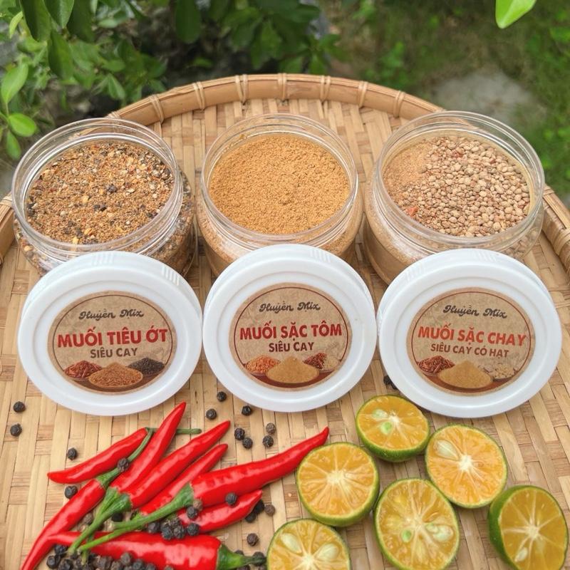   CS3  Combo 3 Muối Sặc   Sặc Chay Có Hạt + Sặc Tiêu Ớt + Sặc Tôm   - Đặc Sản Tây Ninh 