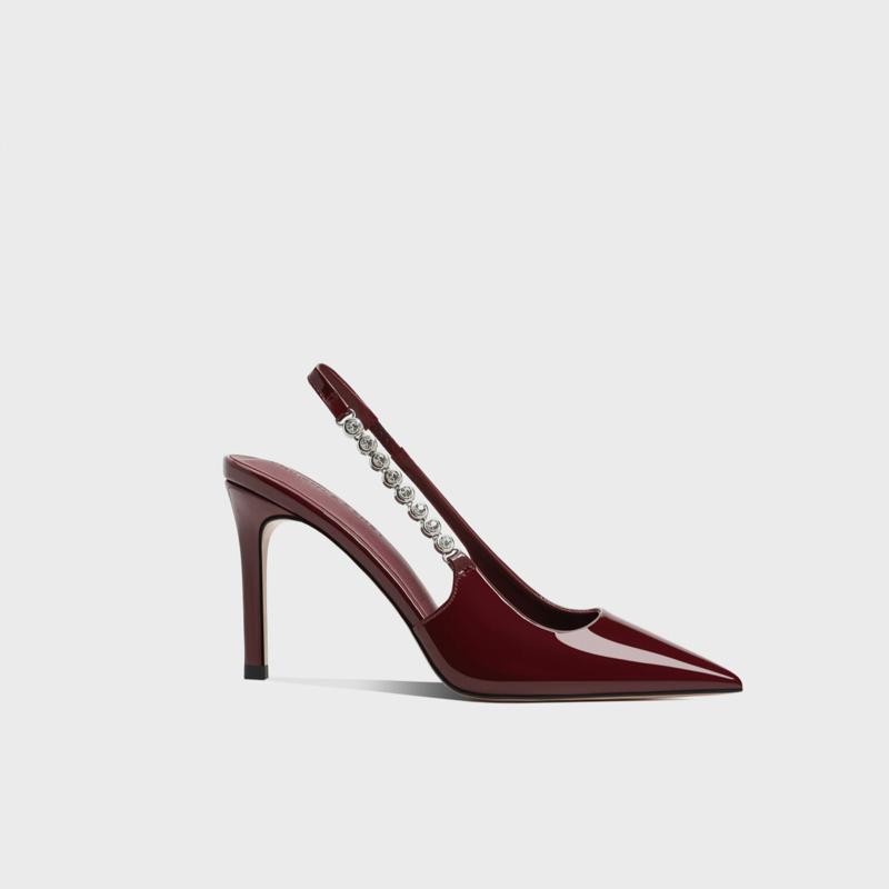  Giày cao gót mũi nhọn PHỐI DÂY KHOÁ HM00 chất da bóng gót cao 7cm 9cm dành cho nàng đi chơi đi tiệc đây ạ 