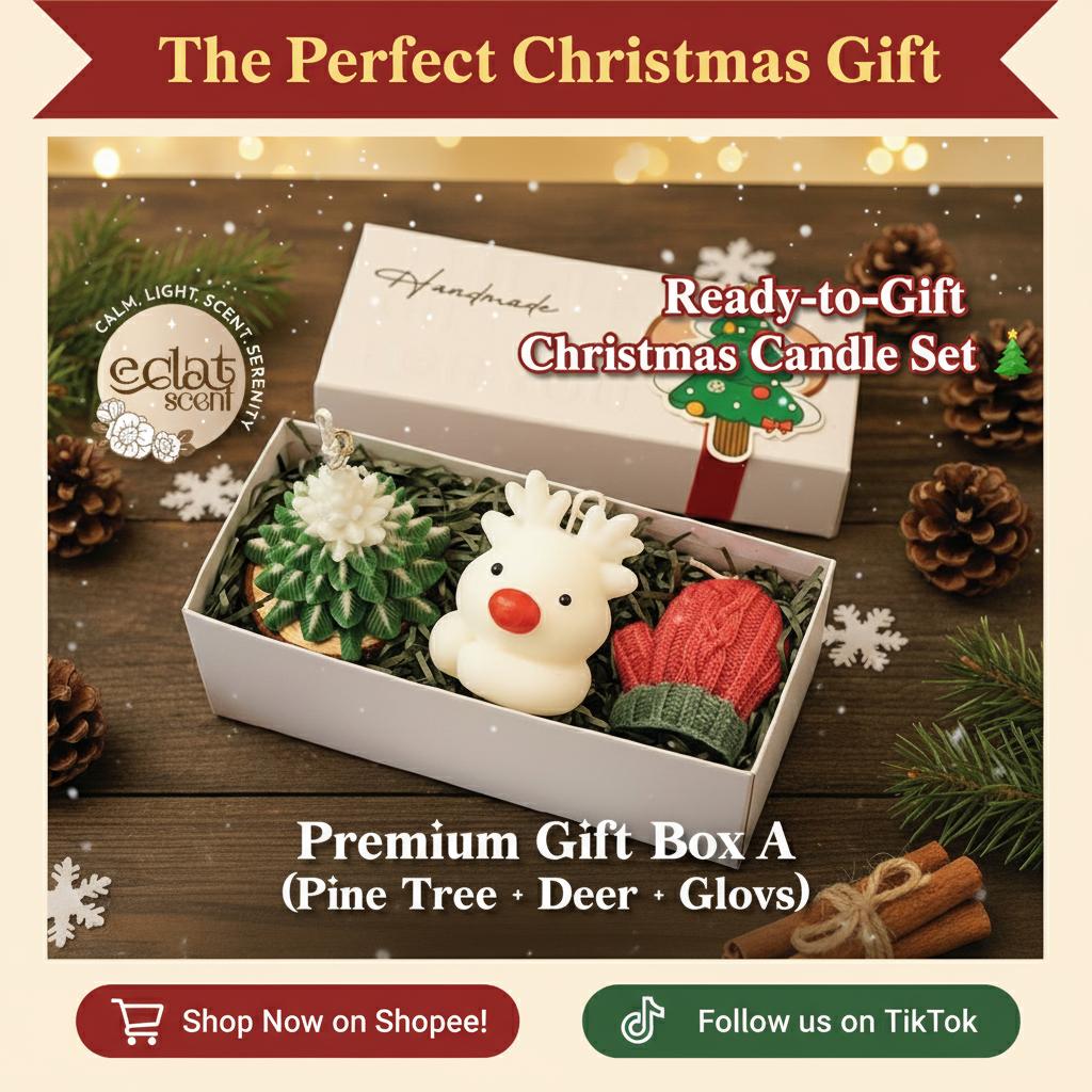 Eclat Gift Set Lilin Aromaterapi Natal Santa & Snowman | Christmas Candle Box ES032 Eclat Gift Set Lilin Aromaterapi Natal Santa & Snowman | Christmas Candle Box ES032