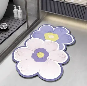 Keset Kaki Rumah Dapur Kamar Mandi Tebal Mewah Diatomite 40x60 cm Anti Slip Odor Elimination Super Absorbent Anti Kuman Bakteri Karet