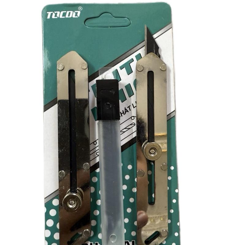 Bộ 2 dao rọc giấy inox 1 hộp lưỡi dao cực sắc bén nhỏ gọn