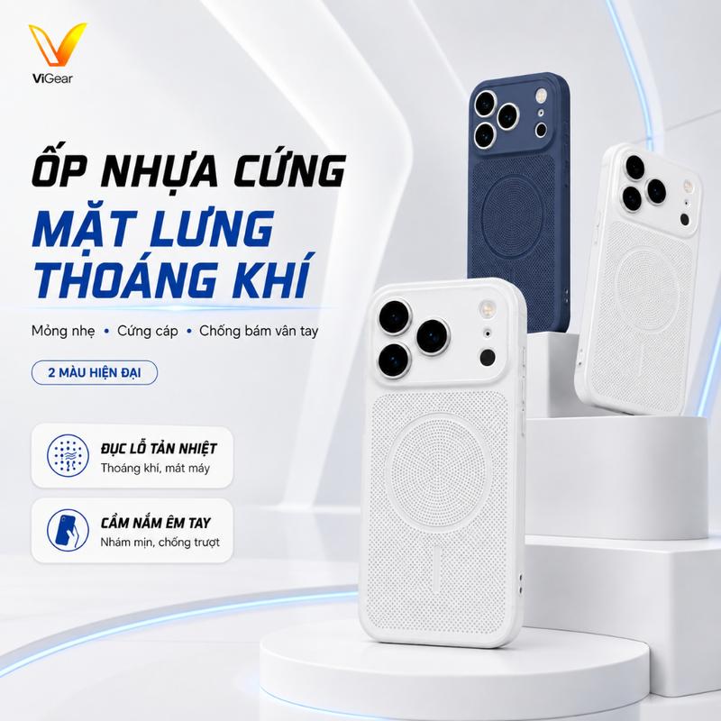 Ốp Lưng ViGear Nhựa Dẻo Mặt Lưng Nhám Thoáng Khí Hỗ Trợ Tản Nhiệt, Chống Bám Vân Tay Camera Nâng Cao