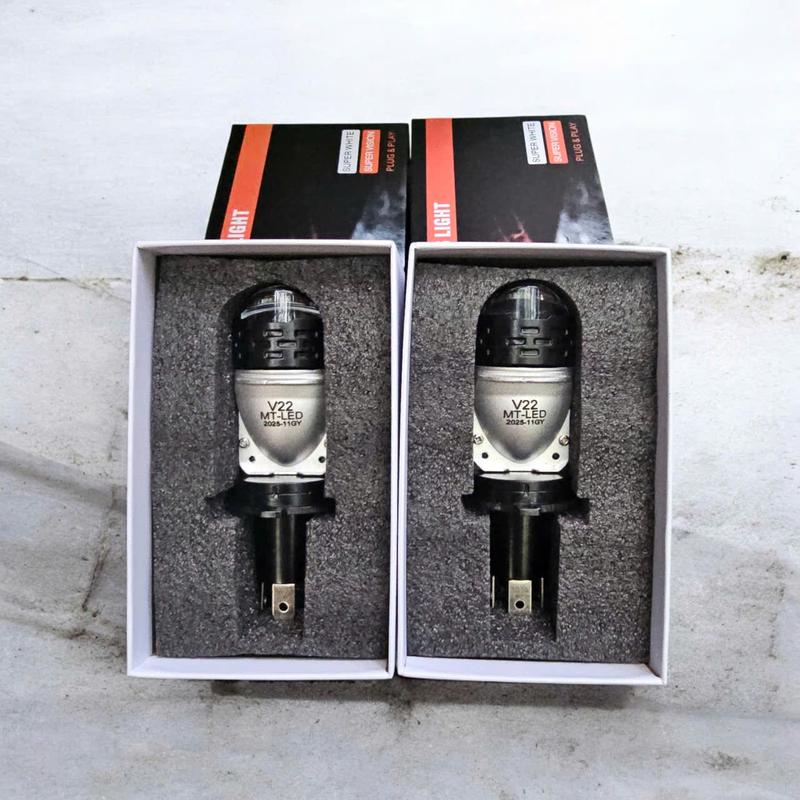  Hãng MT  Đèn Pha Bi Cầu V22 Pro Utrall MT-55W chip led OSRAM chân H4 cho oto xe máy v20 ultra 