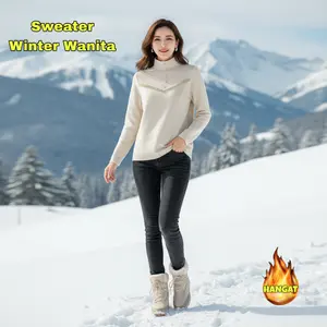 Sweater longjohn wanita winter musim dingin salju bulu tebal hangat wanita