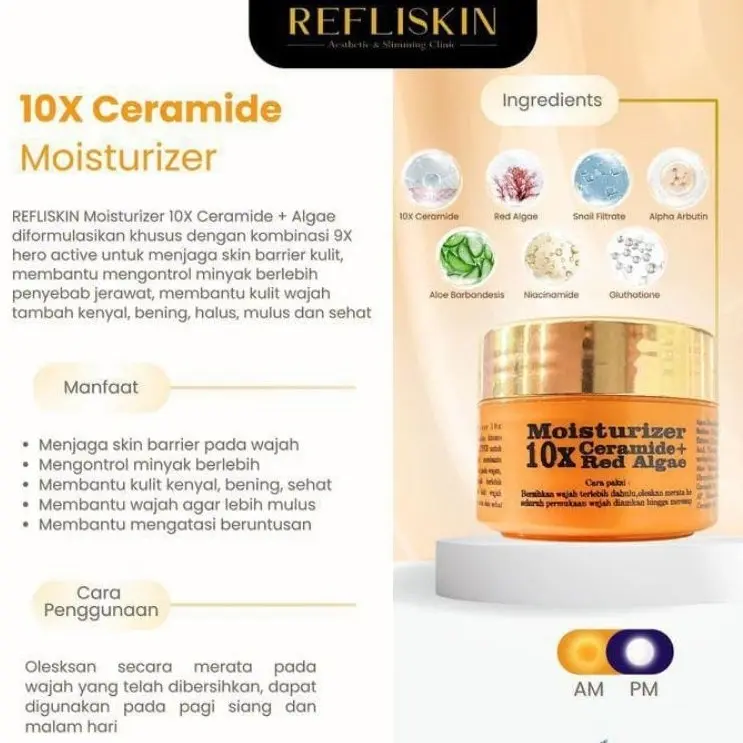 Refli Moisturizer 10x Ceramide + red Algae 10ml - Moisturizer Infusion - Merawat Kulit Yang Rusak - Berjerawat - Bruntusan - Sensitive - Skincare Viral Ori 4