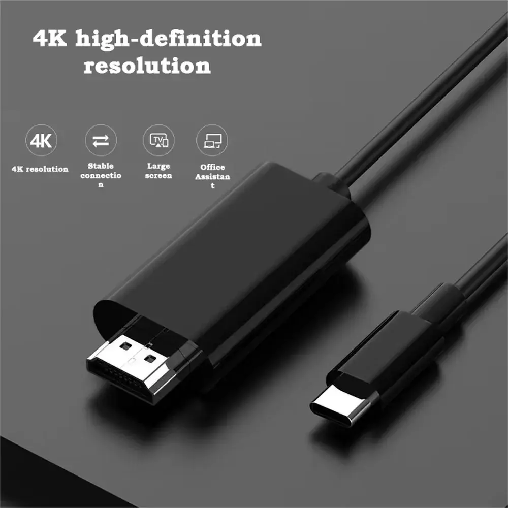 USB C to HDMI Cable 4K 30Hz Type C to HDMI Laptop / Phone to TV Adapter Thunderbolt 4/3 for MacBook Pro/Air,iPad,Galaxy,Surface