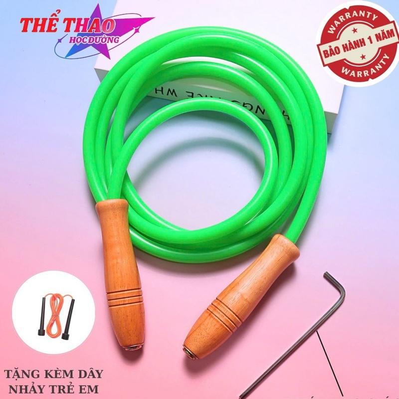 Dây Nhảy Thể Lực Boxing Dài 2m8- 3m Cán Gỗ Cao Cấp Nặng 450g . Tặng Khoá Lục Giác Cao Cấp