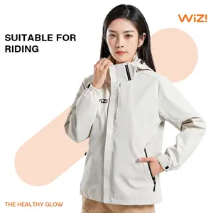WiZi Jaket Olahraga Wanita Jaket Ritsleting Anti Air Anti Angin Jaket  Pakaian  JK66