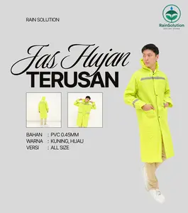 Jas Hujan Aether AE RC 227 Premium PVC Tebal Anti Bocor dengan Jaket Celana Resleting & Penutup Velcro Set Perlindungan Maksimal Raincoat Waterproof Mantel