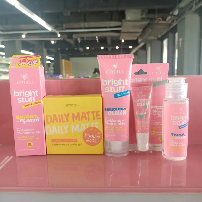 EMINA PAKET BUNDLING BRIGHT STUFF UNTUK CEPAT MENCERAHKAN KULIT WAJAH FREE GIFT 2