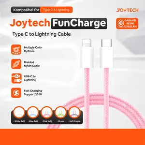 JOYTECH Funcharge Kabel USB-C to Lightning PD Fast Charging 20W 1M untuk iPhone 11 12 13 14 Series iPad AirPods Premium Braided Nylon Cable