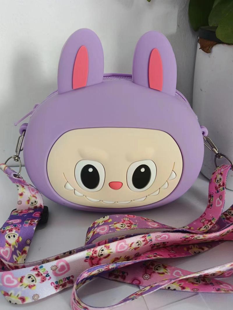 Product Introduction of New Labubu Children's Change Cute Baby Bag Cartoon Cute Silicone Bag Exquisite and Versatile Travel Accessories Crossbody Bag 5