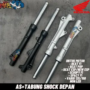 SHOCKBREAKER DEPAN TABUNG SHOCK DEPAN ASSY HONDA VARIO 150 125 BEAT FI SCOOPY FI SPACY FI BEAT POP BEAT ESP AS SHOCK PLUS TABUNG SET 2 PCS KANAN KIRI TINGGAL PASANG