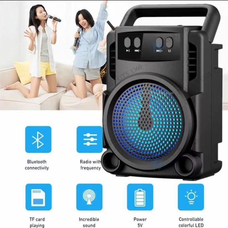 Loa Bluetooth không dây cầm tay 3 inch, đèn ngủ màn hình mini ngoài trời, loa…