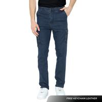 Gambar Carnos Celana Jeans Cargo Panjang Pria Dark Blue - Dark Blue, M dari Carnos Jeans Kota Bandung 2 Tokopedia