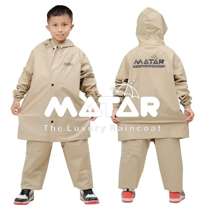 Jas hujan anak pria wanita karakter raincoat kids bahan pvc karet elastis tebal tahan air Outdoor Biru Hijau Merah