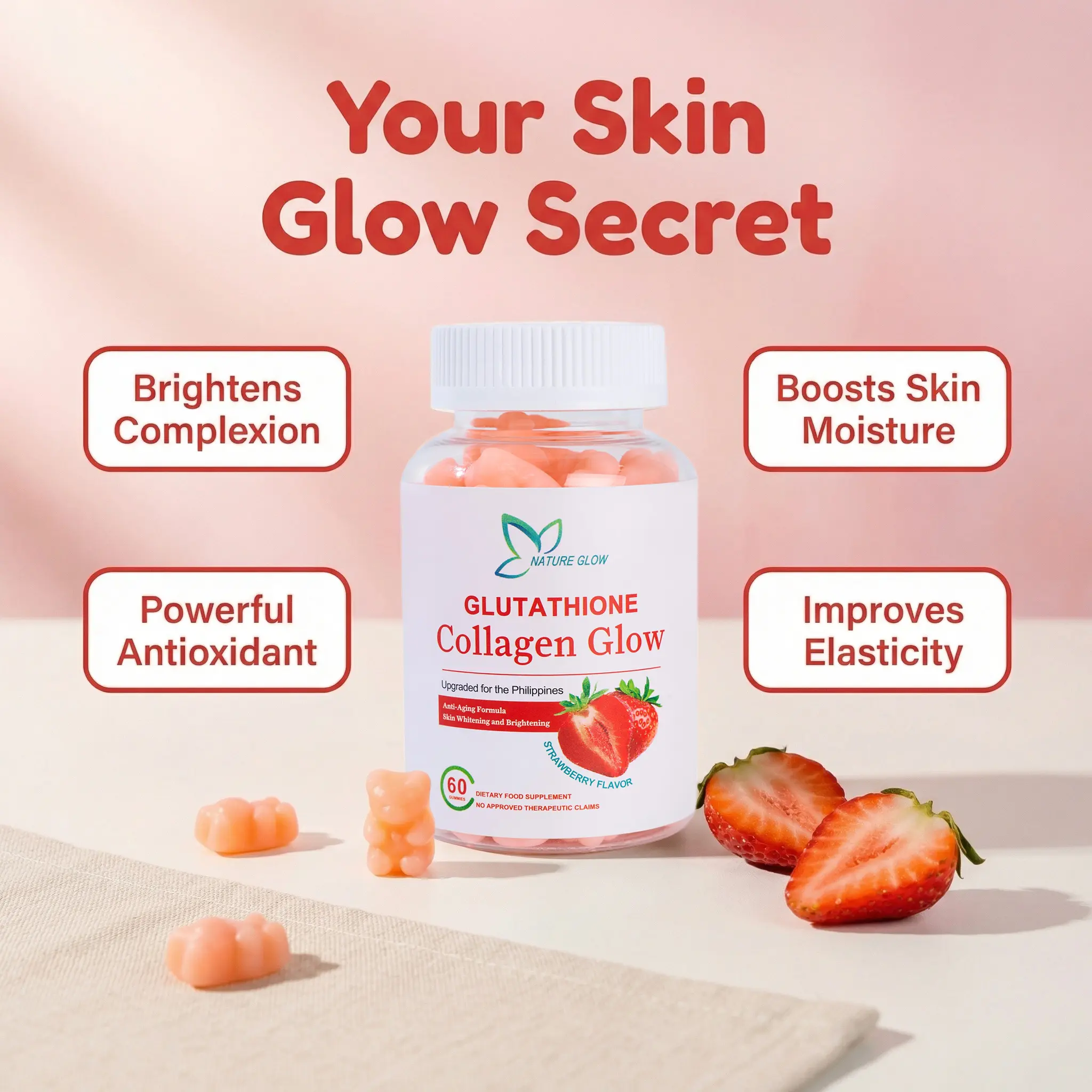 Nature Glow 60PC Glutathione Collagen Gummies FDA Approved - TikTok Shop Philippines Nature Glow 60PC Glutathione Collagen Gummies FDA Approved - TikTok Shop Philippines