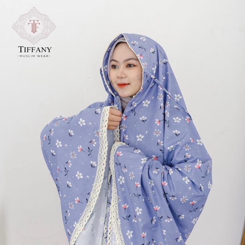 Tiffany | Mukena Traveling Dewasa Mini Pouch Katun Motif Bunga 2in1 Muslim Panjang 5