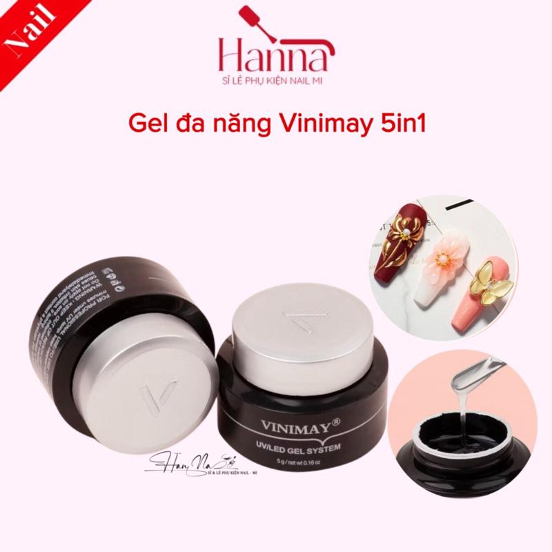 Gel đa năng Vinimay 5in1 chính hãng tạo hình nail đính đá top gel tạo giọt sương vẽ nổi
