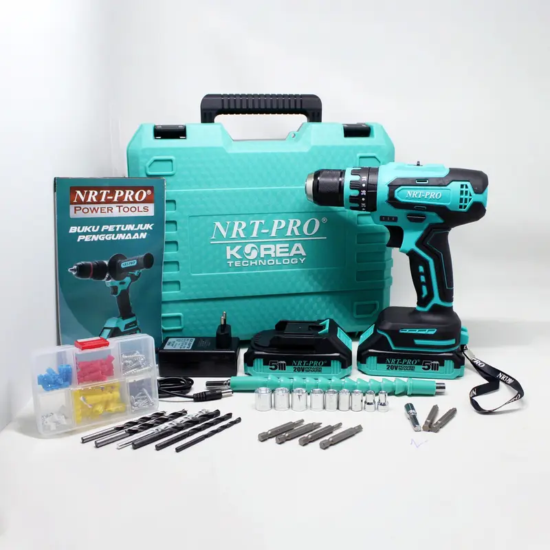 NRT PRO DC-340 Set Mesin Bor Baterai Cordless Drill Bor Tangan Impact Nrt Pro DC 340 Set 3
