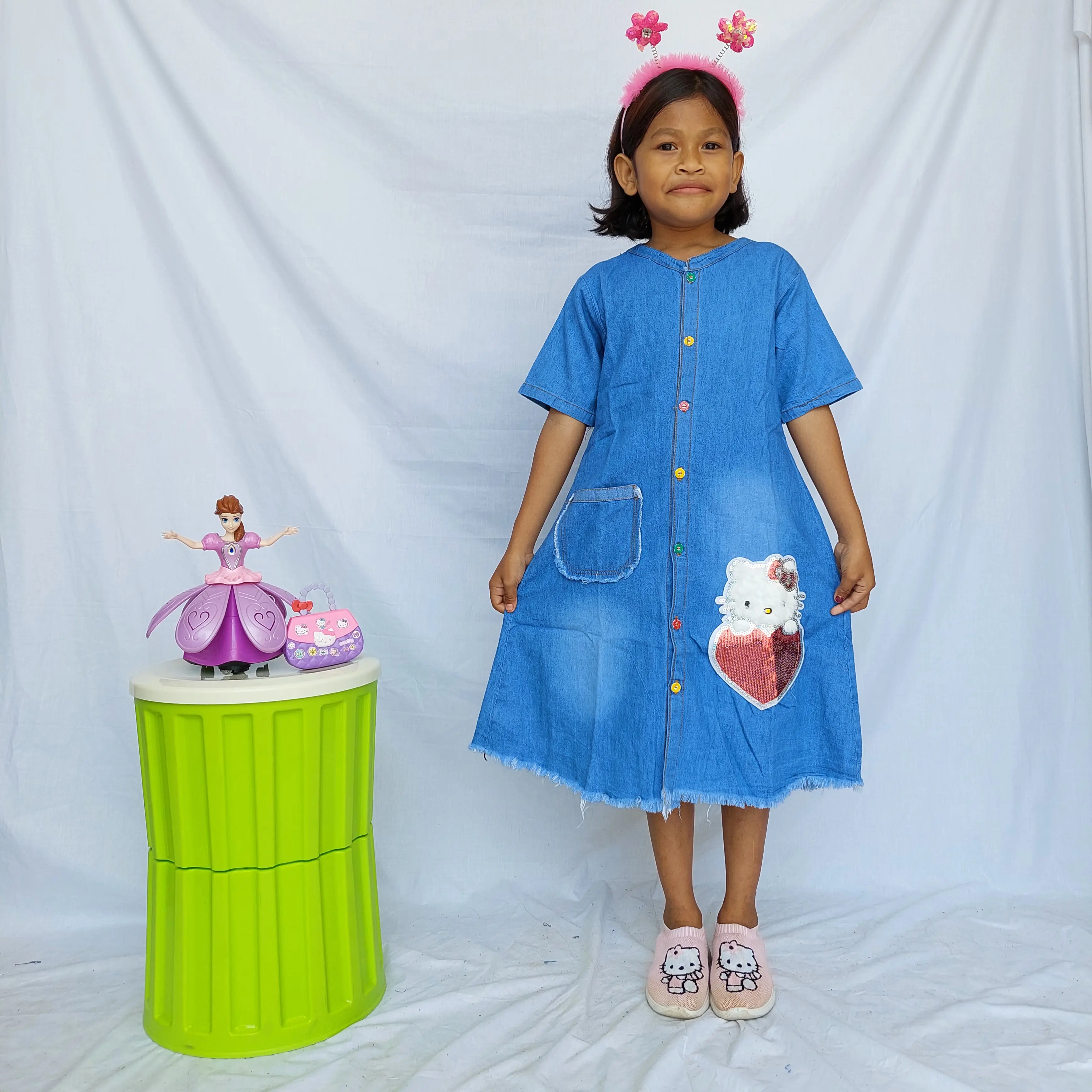 Dress jeans anak usia 1-17thn motif karakter