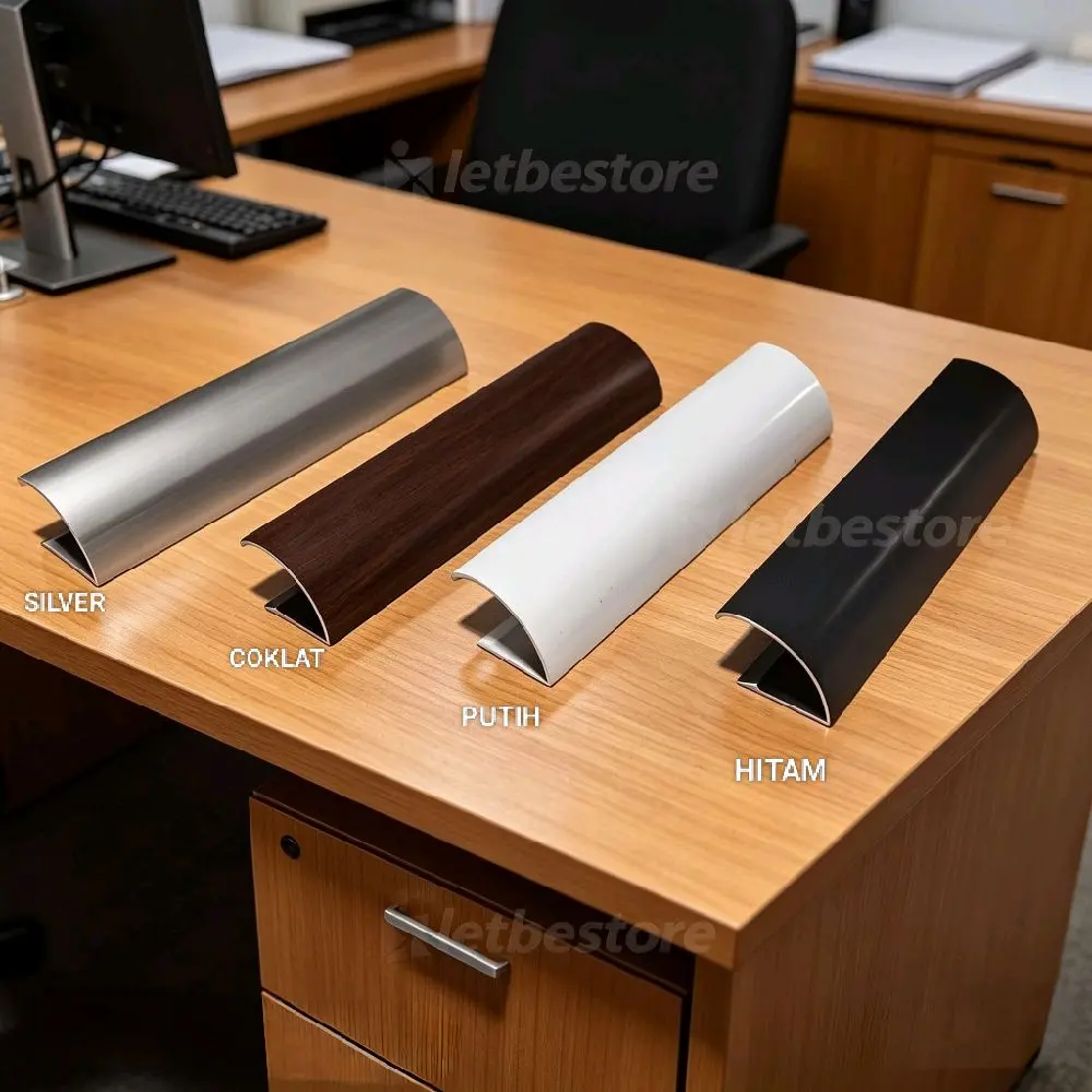 (TL41) Handle Bambu Aluminium untuk Pintu Kamar Mandi Tebal 17,5 CM Minimalis 2 Pcs Warna Silver Putih Hitam Coklat