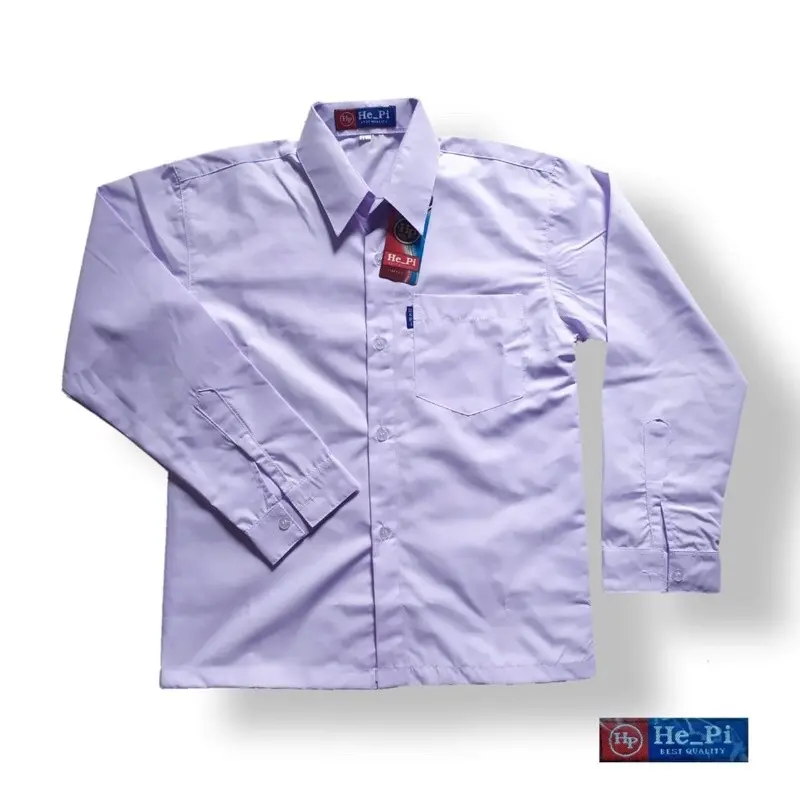 Baju sekolah polos SD/SMP/SMA lengan panjang [HEPI] kemeja putih Polos seragam sekolah Nyaman Seragam