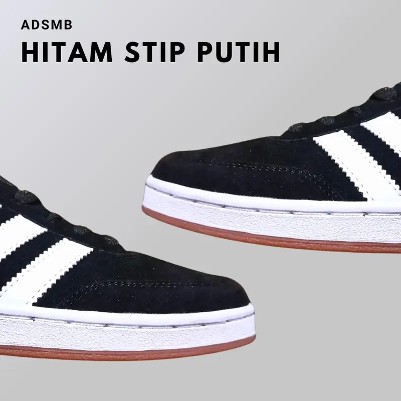 Sepatu Sneakers Classic Casual Style - Hitam Strip Putih 0