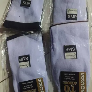 3PCS Kaos Kaki Sekolah SD SMP SMA Putih Hitam Bahan Spandex Polyester Fashion Anak