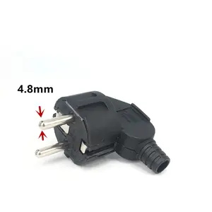 16A EU 4.8mm AC Electrical Power Rewireable Plug Male for Wire Sockets Outlets Adapter Extension Cord Connector plug - 14:29