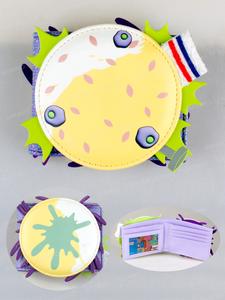 Cartera plegable de dos compartimentos con forma de hamburguesa en 3D de alta calidad, tarjetero personalizado y a la moda con ventana para identificación, diseño elegante y único