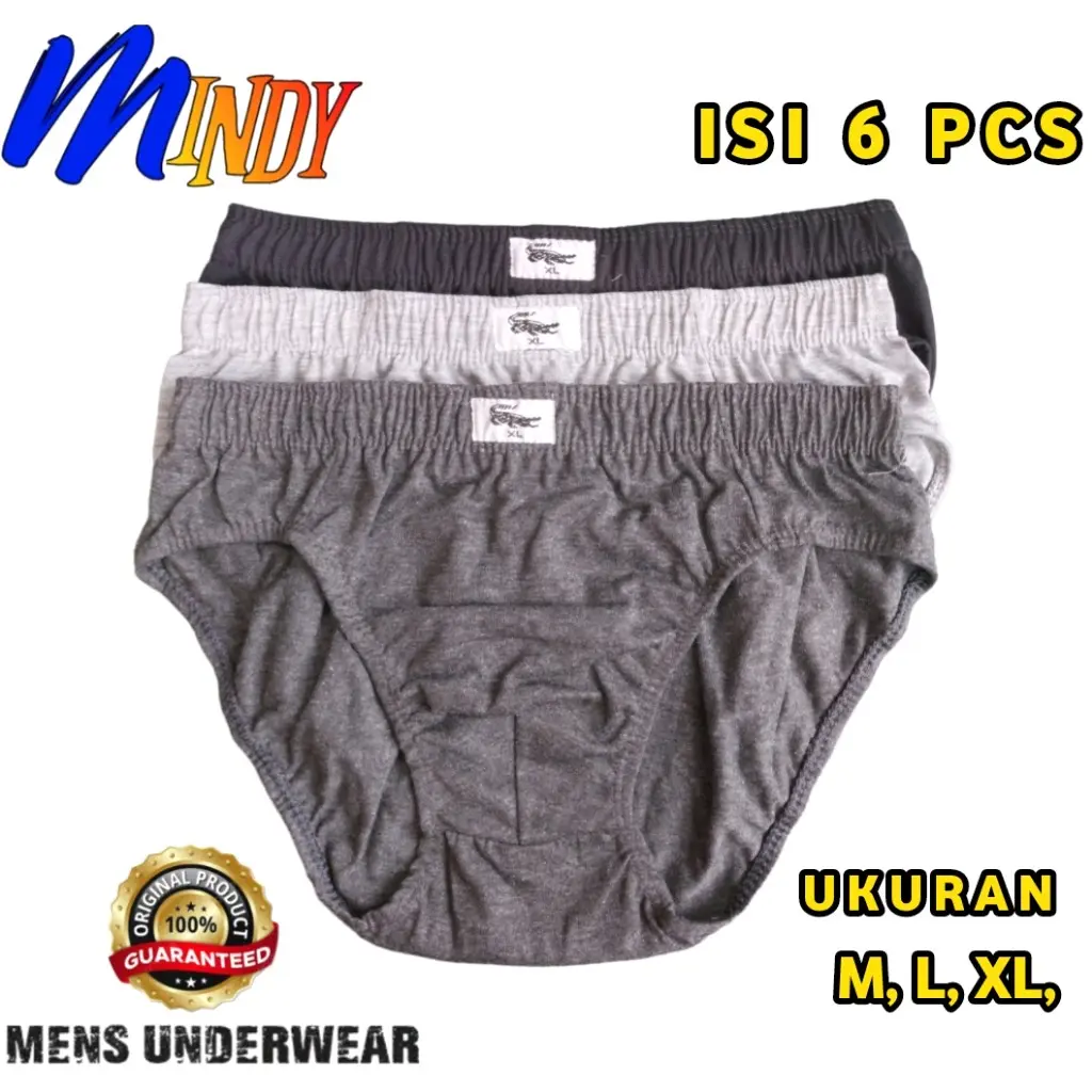 CROCODILE Celana Dalam Pria Remaja Dewasa isi 6 Pcs bahan Katun Simple Boxer