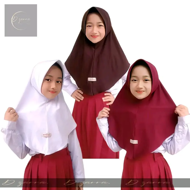 Hijab Bergo SD Anak sekolah kerudung hamidah Instan pinguin Geblus polos 0