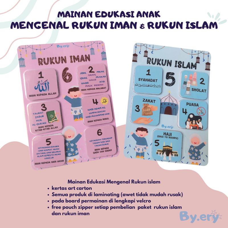 MAINAN EDUKASI ANAK MONTESSORI MENGENAL RUKUN ISLAM DAN RUKU - Shop ...