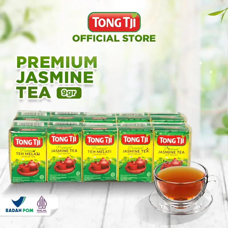 [PROMO] Tong Tji Premium Jasmine Tea 9g, Teh Tubruk/Seduh per Slop (isi 50pcs) - Daun Teh dengan Bunga Melati