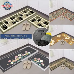 Majestic Karpet - Keset Kaki Dapur Set 2 in 1 40x60 dan 40x120 Keset Alas Lantai Kamar Tidur Rumah Dapur Anti Selip 2 in1 Kitchen Floor Mat