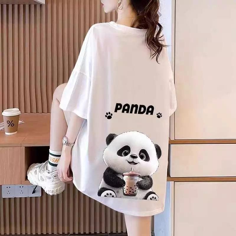 SILVANESSA T SHIRT OVERSIZE BIG PANDA KAOS OVERSIZE ATASAN UNISEX COTTON COMBAD 100% 4