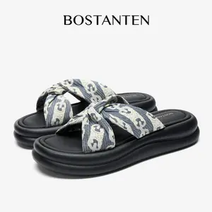 Bostanten Sandal Selop Wanita Wedges Platform Terbaru Kekinian EVA Sendal Jelly Wanita Elegan Tebal Cewek Perempuan Premium Ootd Tinggi 3.5CM