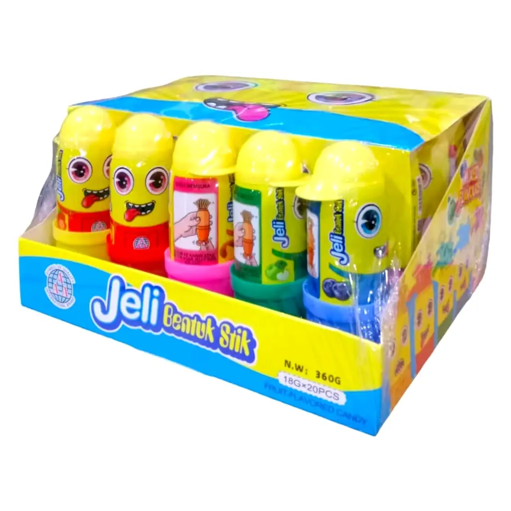 Jeli Bentuk Stik Putar Jeli Sour Jumbo Box Isi 20 Food Jelly Makanan Puding