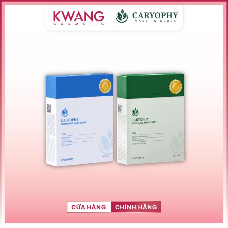 Hộp 10 miếng Mặt Nạ Caryophy phục hồi, làm dịu da mụn 22g Hàn Quốc