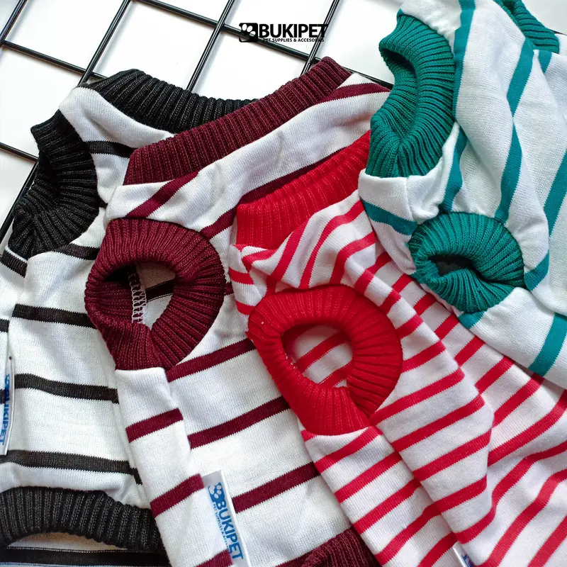 baju kucing lucu gemoy murah aksesoris hewan peliharaan - TANK.W.STRIPE 3