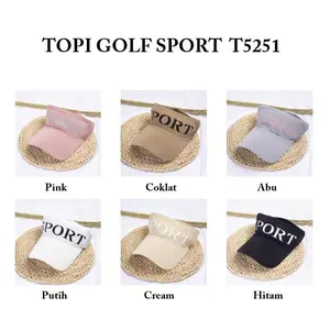 BISA COD T5251 Topi Golf Tennis Rajut Katun Elastis / Topi Letter SPORT / Visor Hat / Topi Olahraga Outdoor